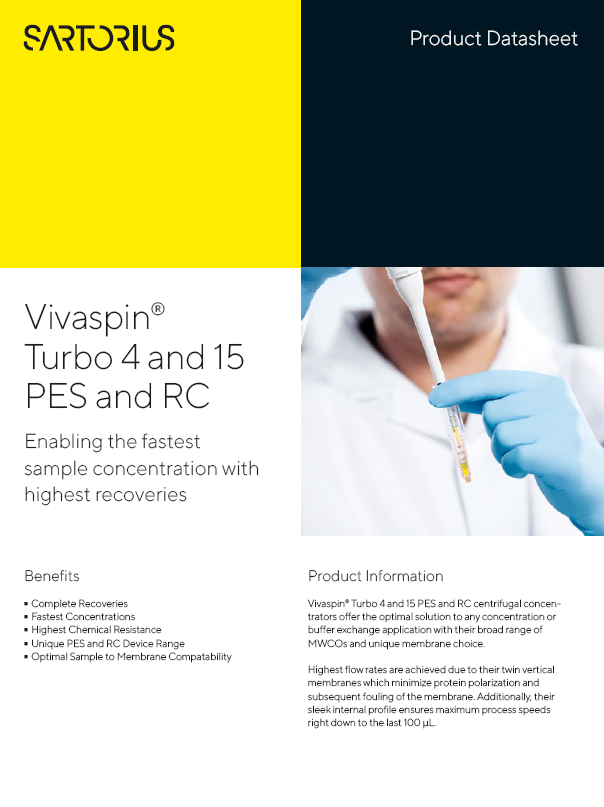 Vivaspin® Turbo 4 in 15 centrifugalne enote - Sartorius Croatia