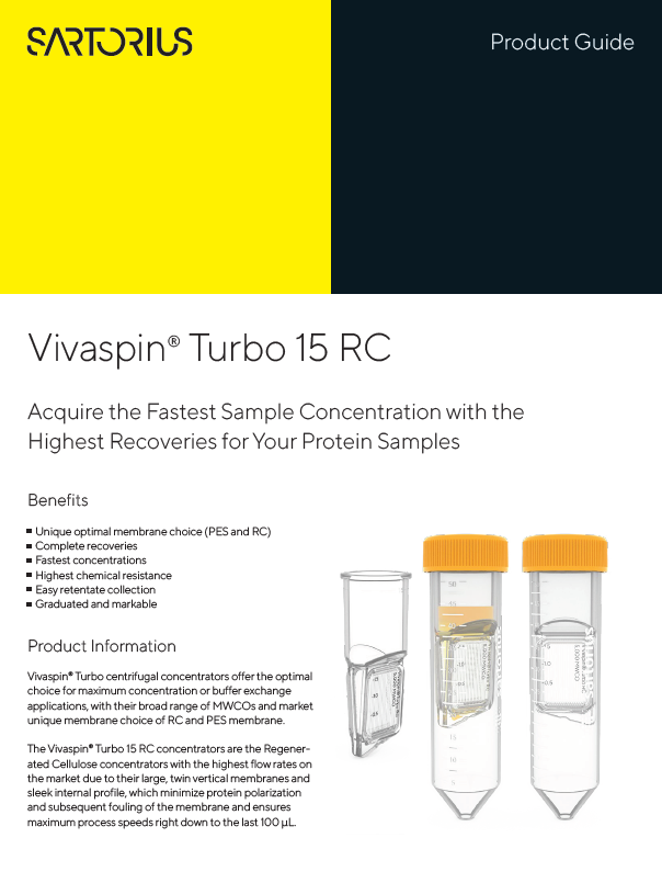Vivaspin® Turbo 15 RC centrifugalne enote - Sartorius Croatia