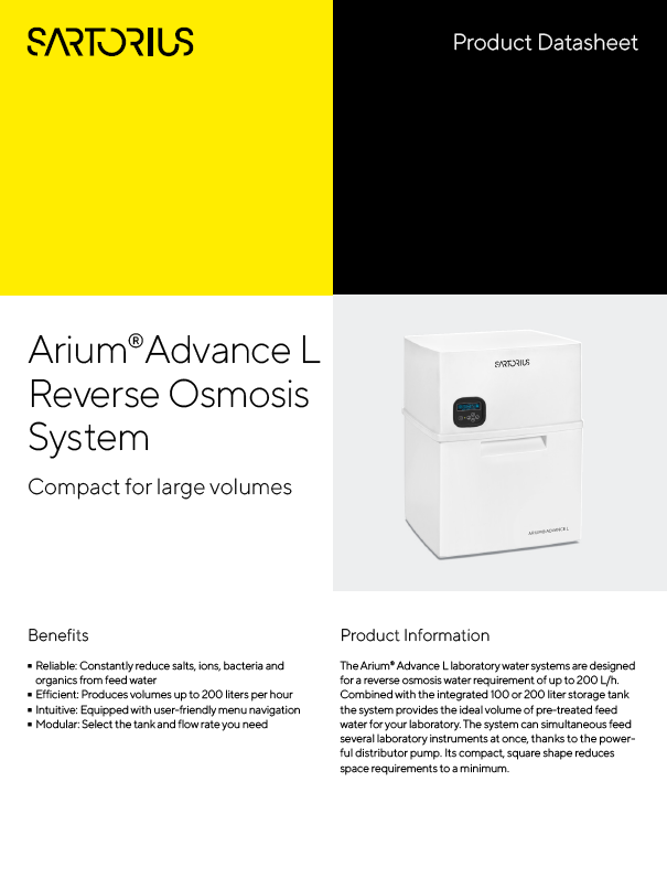 Arium® Advance sistem reverzne osmoze - Sartorius Croatia