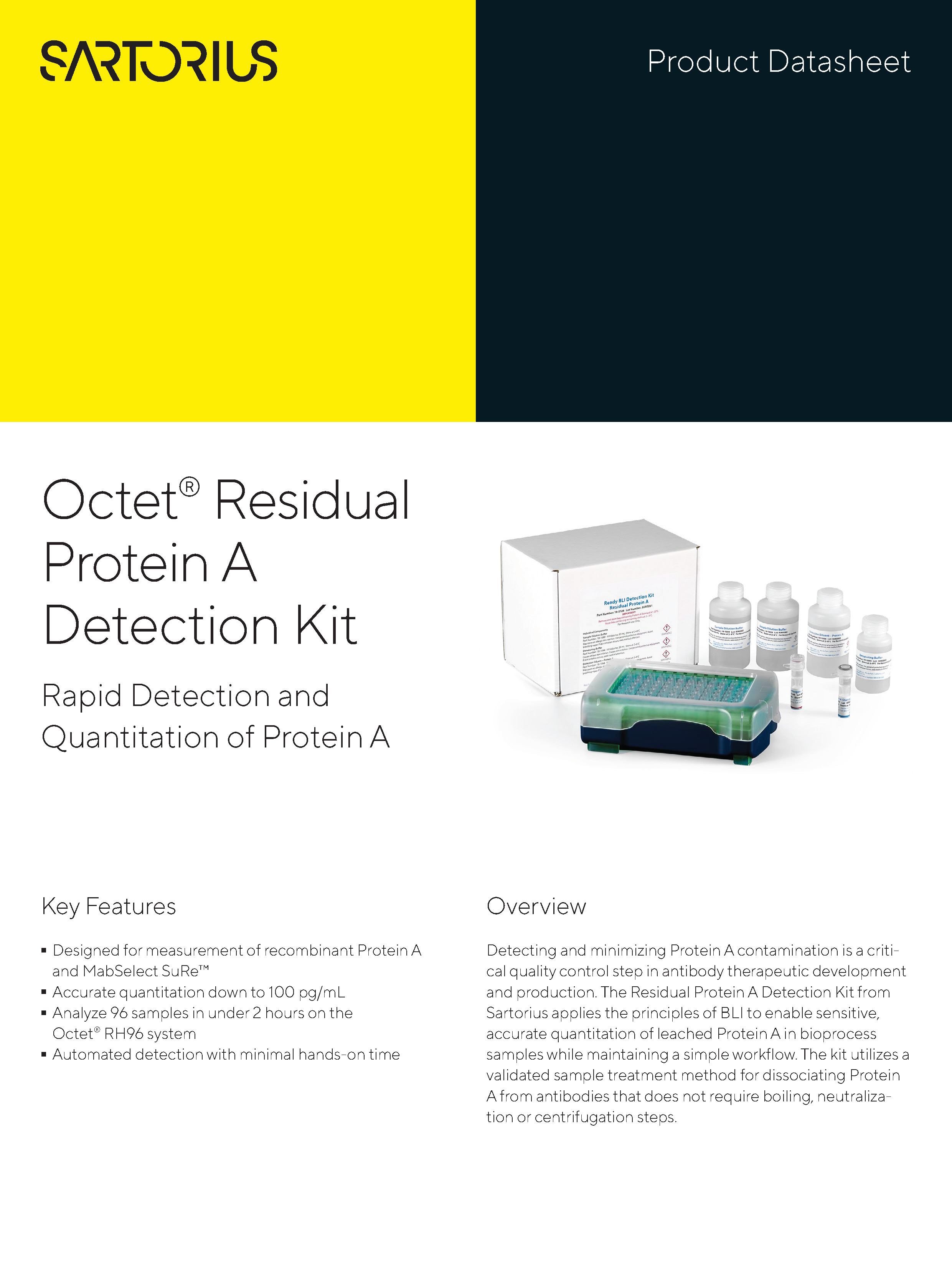 Octet® Residual Protein A Detection Kit - Rapid Detection and Quantitation of Protein A - Sartorius Croatia