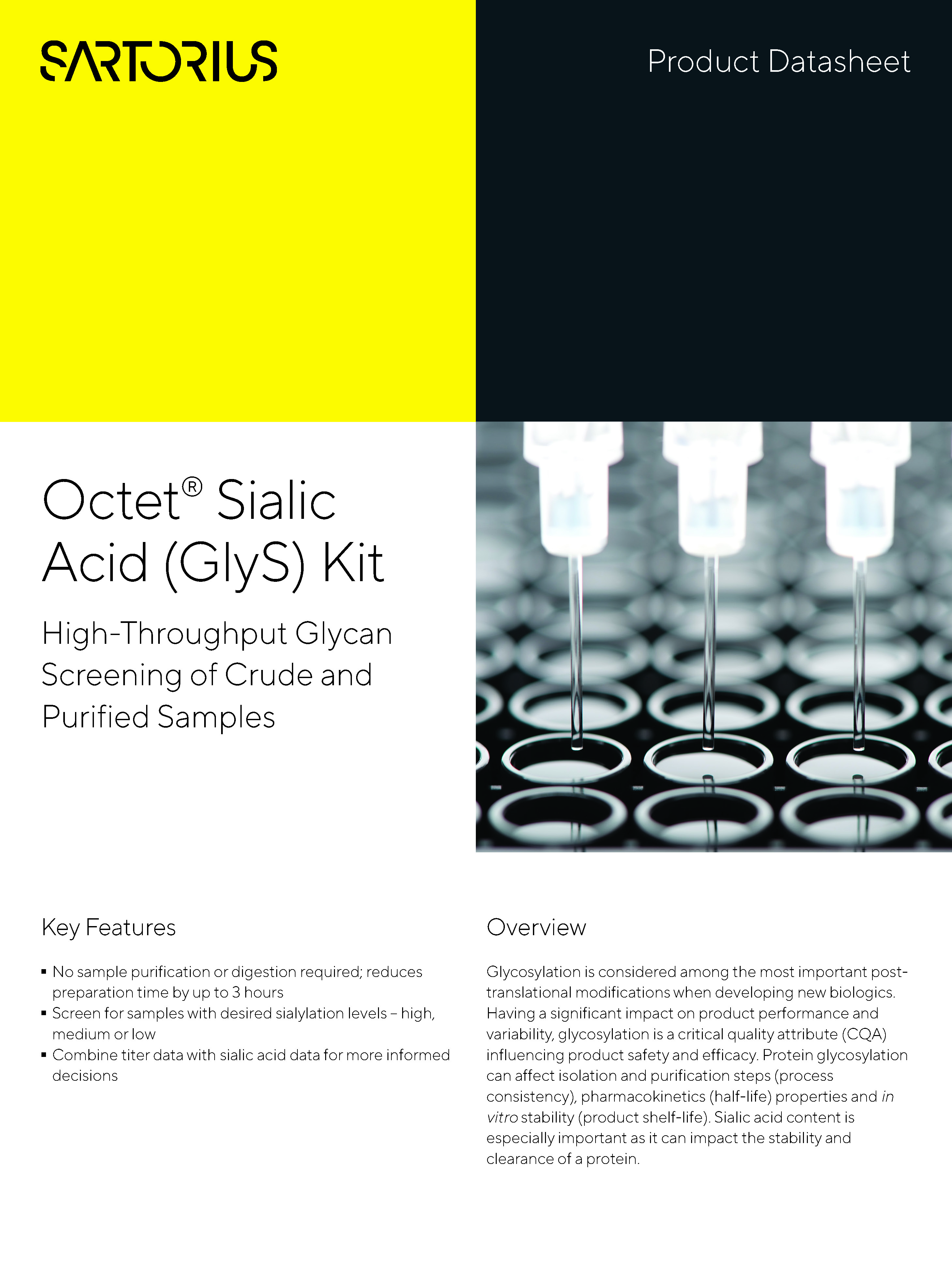 Octet® Sialic Acid (GlyS) Kit - High-Throughput Glycan Screening of Crude and Purified Samples - Sartorius Croatia